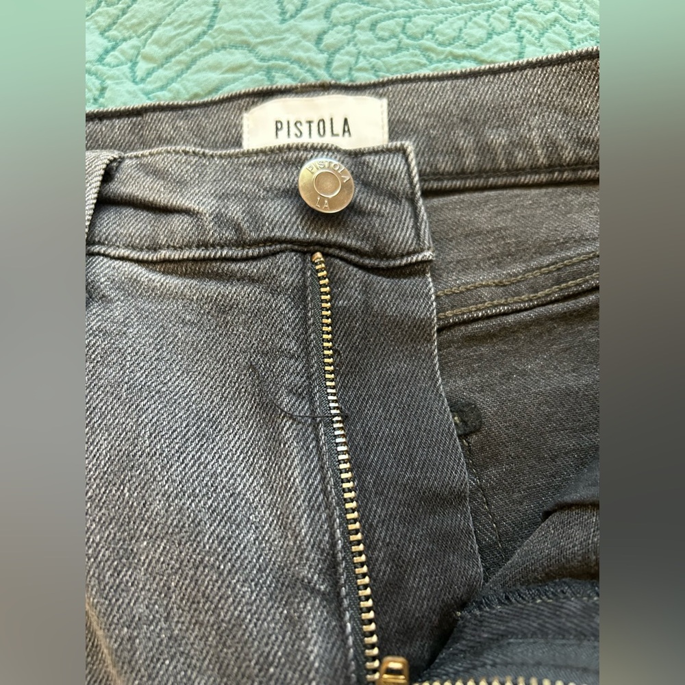 Pistola Mid Rise Gray/Black Jeans A-line Slim - Picture 6 of 12